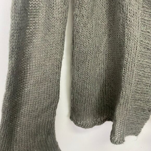 Wooden Ships Gray Mohair and Wool Blend Open Front Cardigan Sweater - Picture 4 of 9